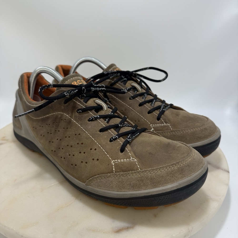 ECCO Biom Sneakers EUR 42 US Mens Sizes 8.5-9 Lace-Up Brown Suede Leather